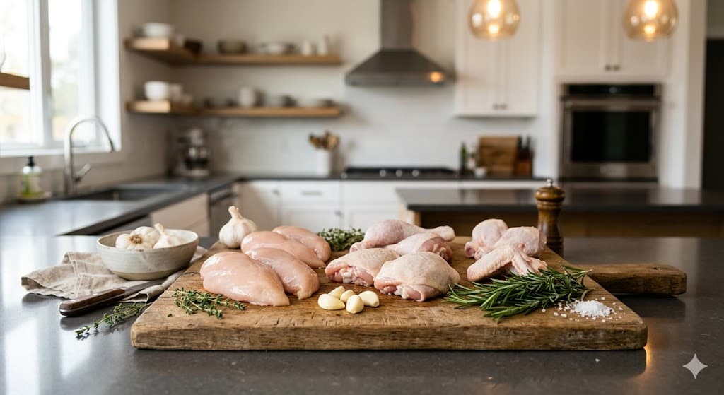 Fresh chicken delivery hero background